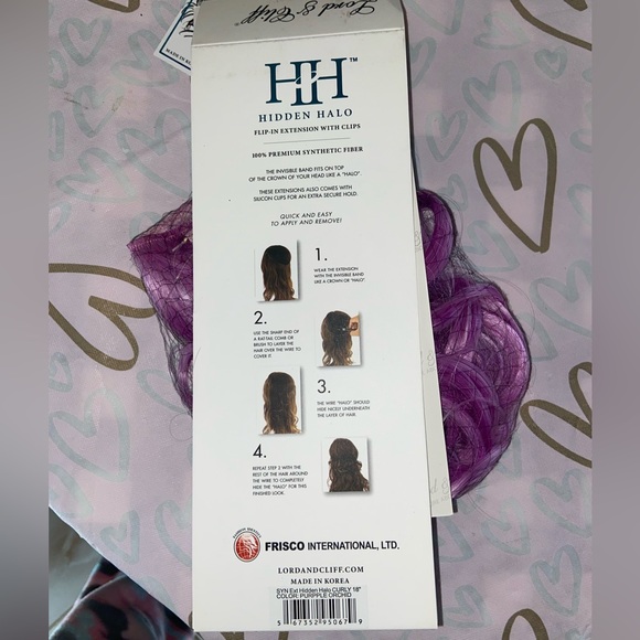 "HIDDEN HALO" CURLY - 18" HEAT-FRIENDLY SYNTHETIC EXTENSIONS (Purple Orchid) - Picture 7 of 8